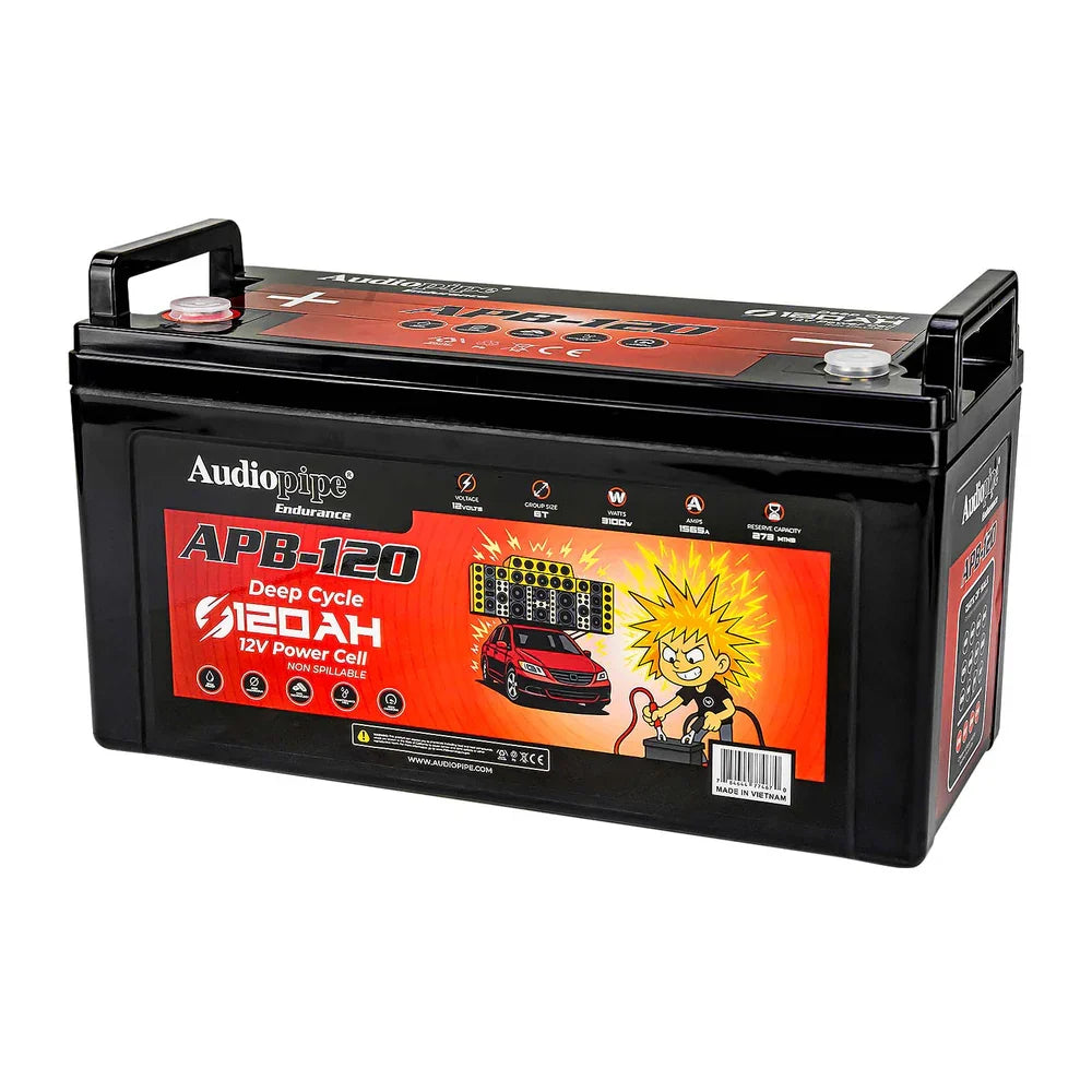 Audiopipe APB-120 Deep Cycle 120AH 12V  Power Cell Battery Audiopipe