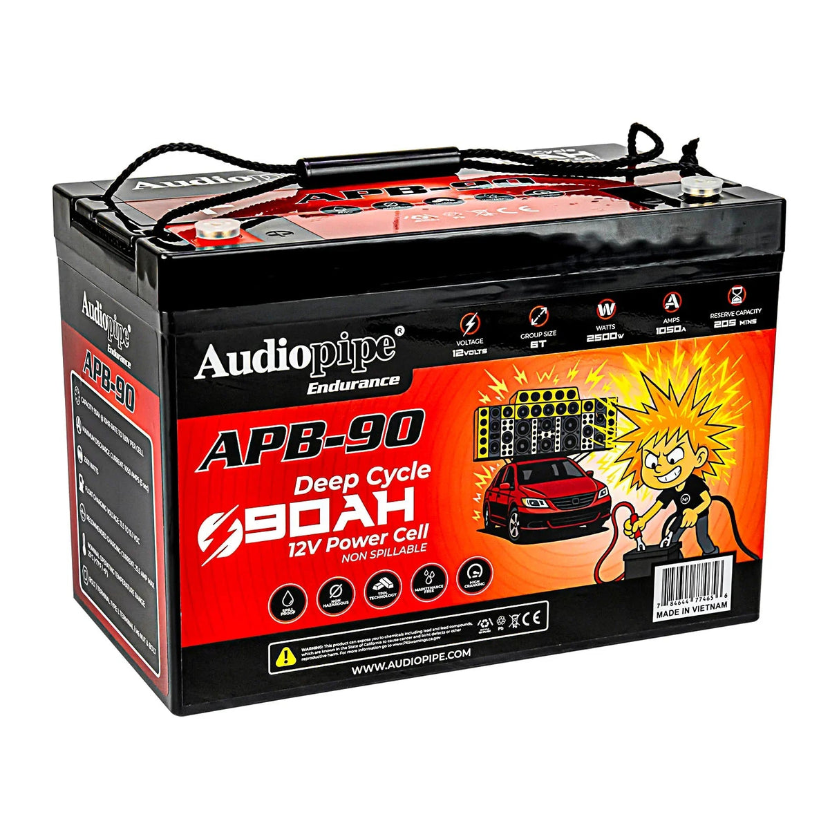 Audiopipe APB-90 Deep Cycle 90AH 12V Power Cell Battery Audiopipe