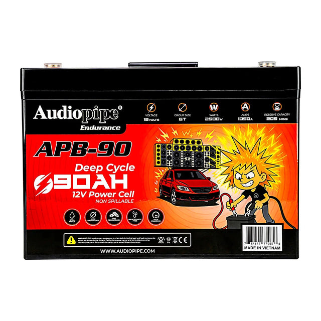 Audiopipe APB-90 Deep Cycle 90AH 12V Power Cell Battery Audiopipe