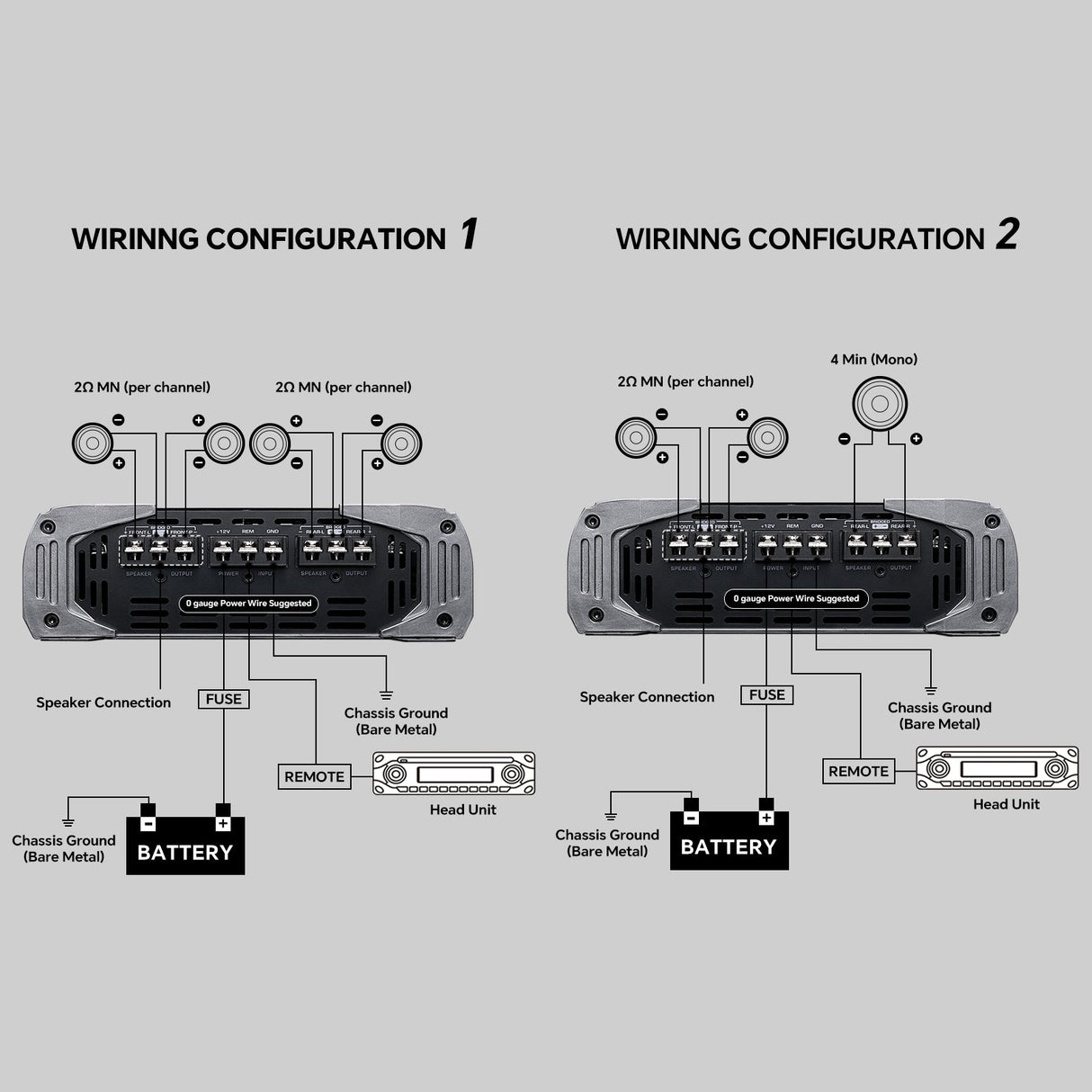 APHT-1000.4D-H2 Full Range Class D Transistor Amplifier Audiopipe