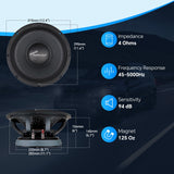 12" Mid-Low Frequency Loudspeaker 4 Ohms (APLMB-12-VC4), Sold individually Audiopipe