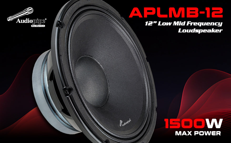 12" Mid-Low Frequency Loudspeaker (APLMB-12),  Sold individually Audiopipe