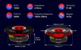 6.5" Compression Horn Mid-Range Loudspeaker (APMB-628GH-RED), Sold individually Audiopipe