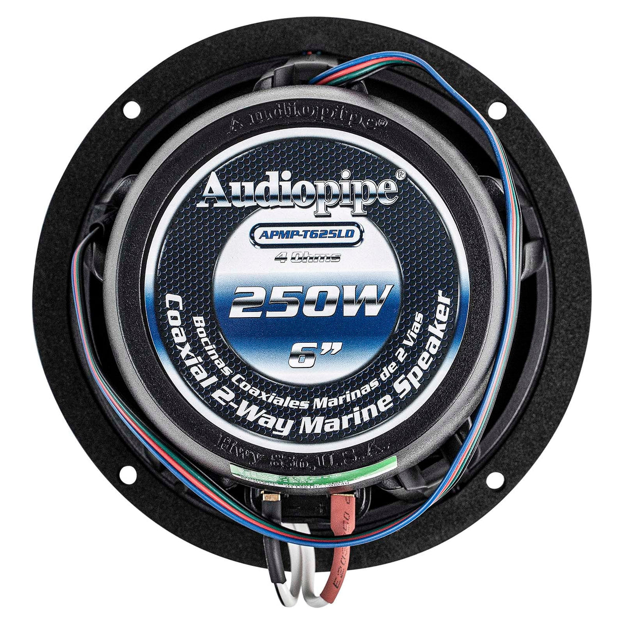 Coaxial 2-Way Marine Speaker with LED Light (APMP-T625LD) Audiopipe
