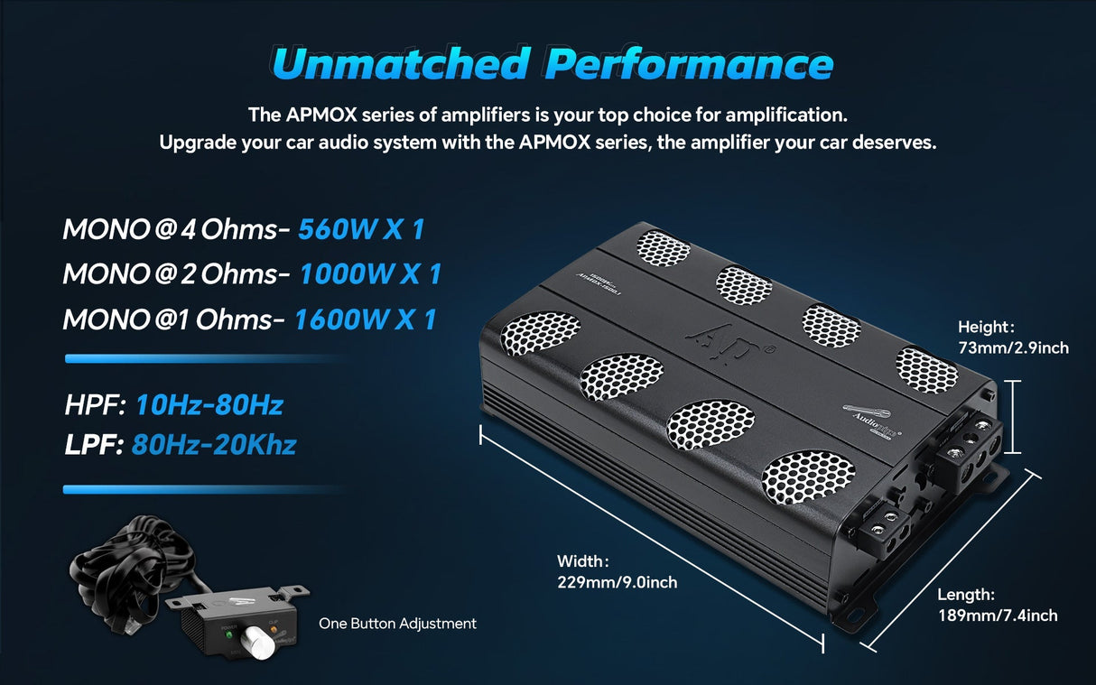 Mosfet / Ic Technology Car Audio Amplifier (APMOX-1500.1) Audiopipe