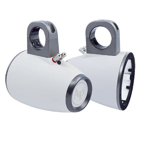 8" Weather Resistant White Tower Enclosures (APMP-801WETW), Sold in pairs Audiopipe