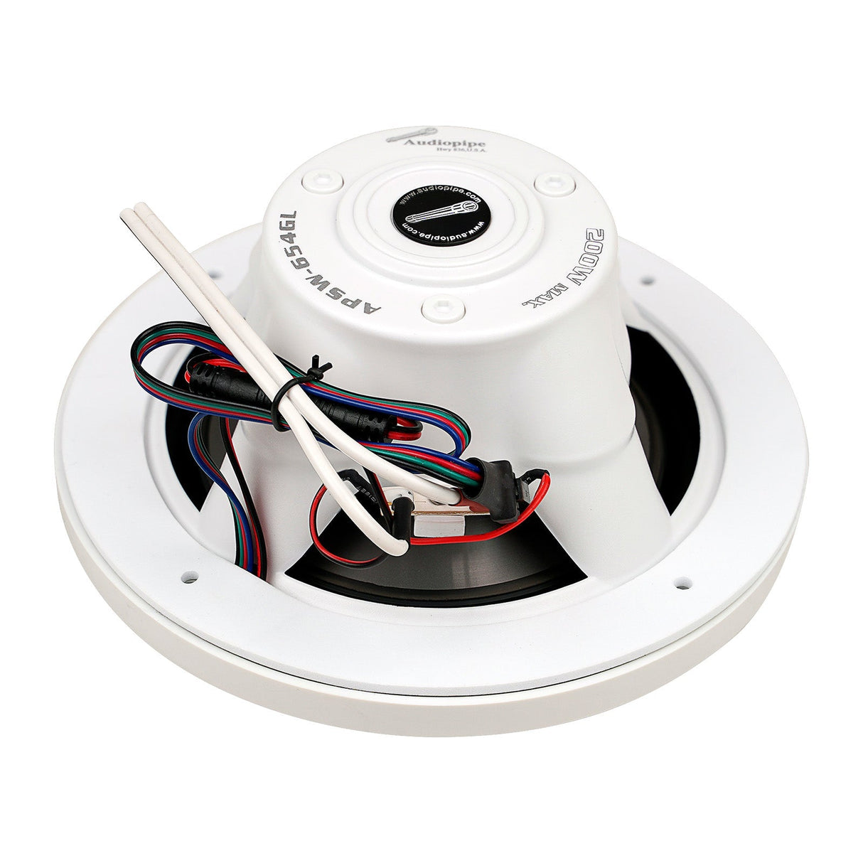 Audiopipe 6.5” Coaxial 2-Way Marine Speaker with LED lights (APSW-654GL) SALT WATER SERIES Audiopipe