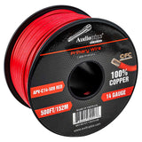500Ft 14 Gauge Red Primary Wire (APV-C14-500 RED) Audiopipe