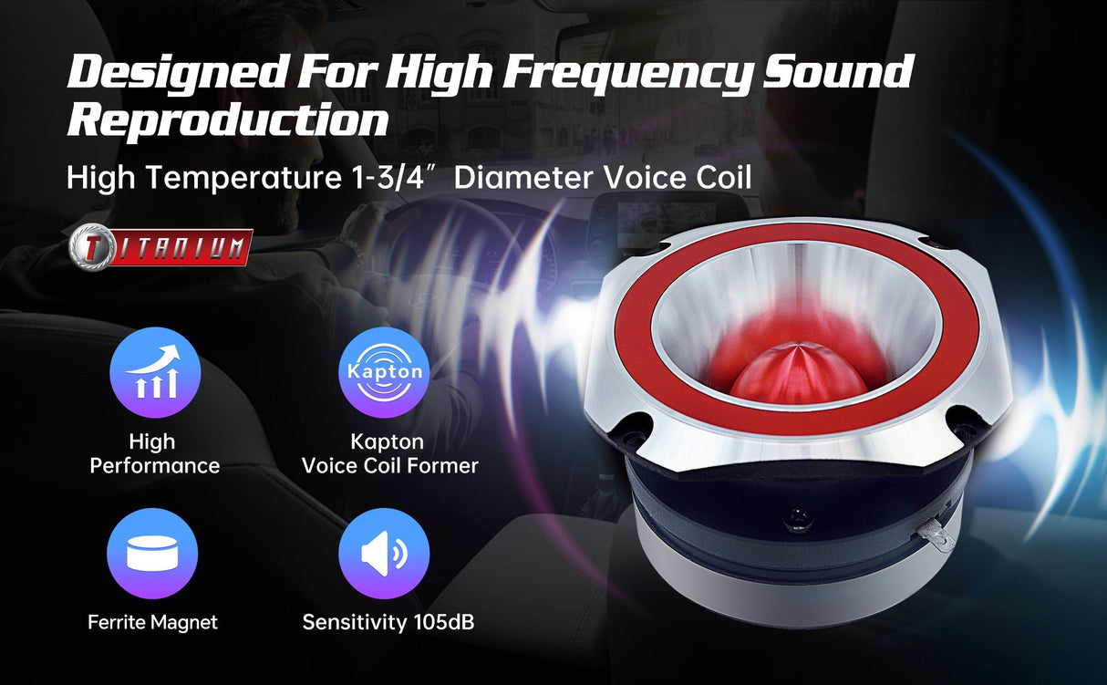 Heavy Duty Titanium Super Tweeter (ATR-4061-RED) Audiopipe