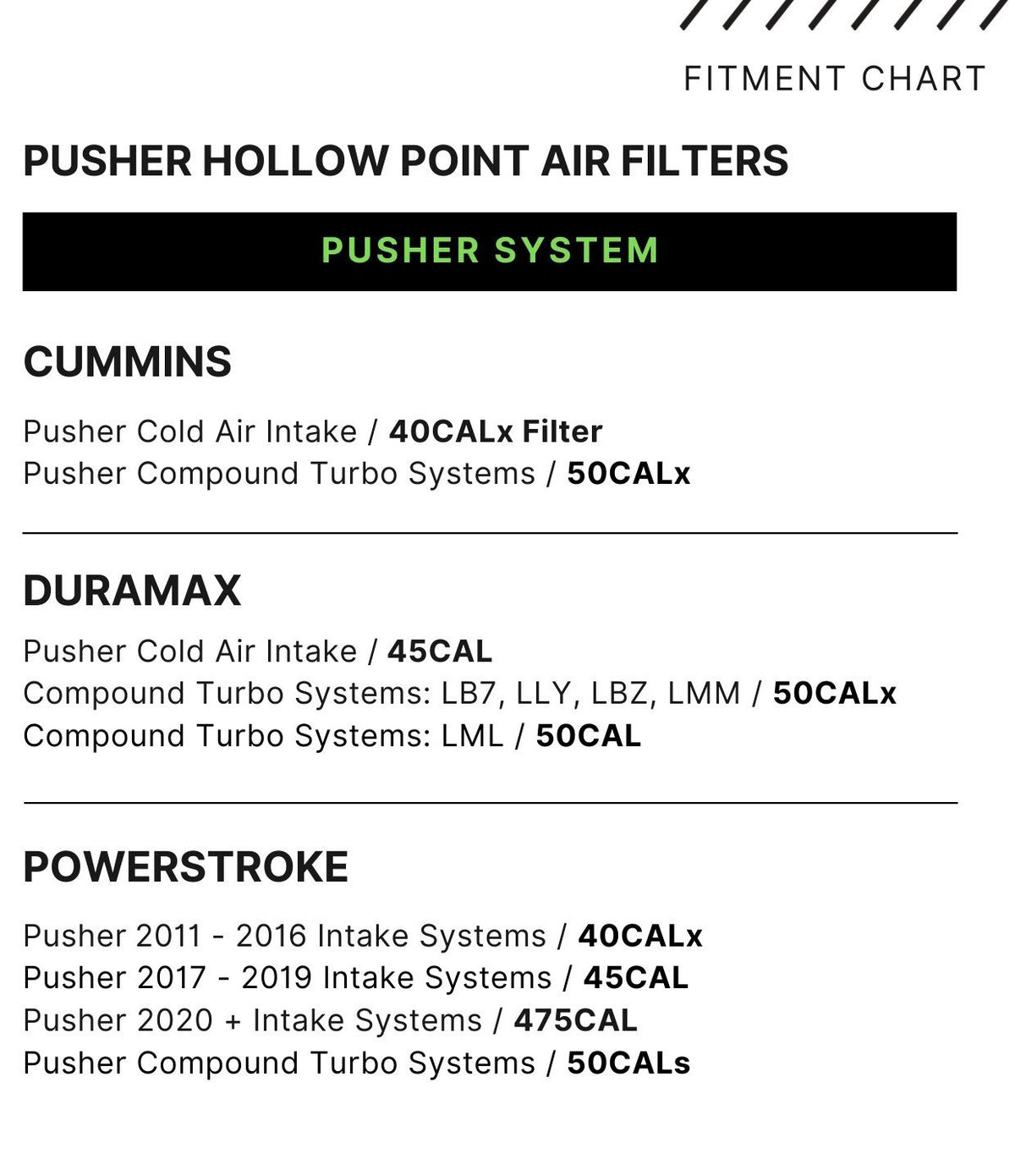 Pusher Hollow Point Air Filter