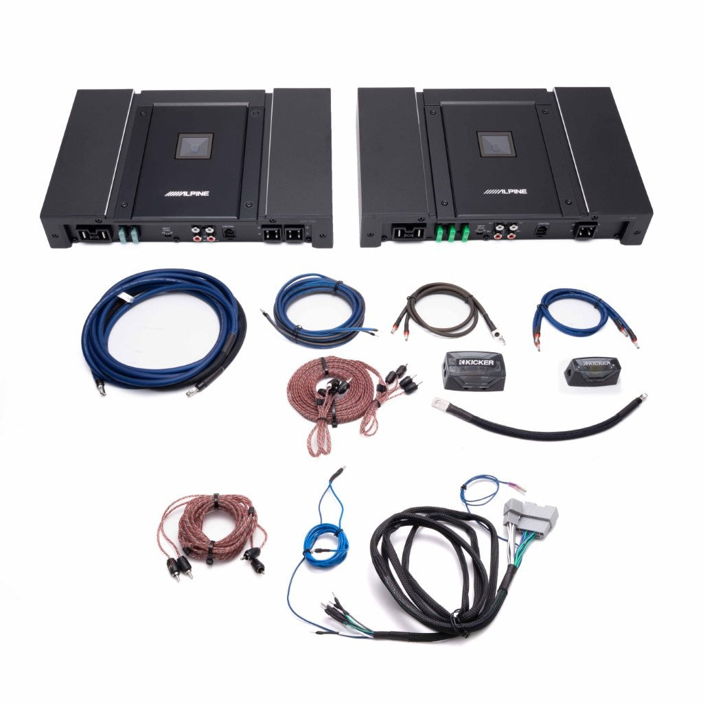 Alpine Status Series Plug & Play Dual Amplifier Kit Bundle | '18- '23 JL Wrangler/ '20- '23 JT Gladiator
