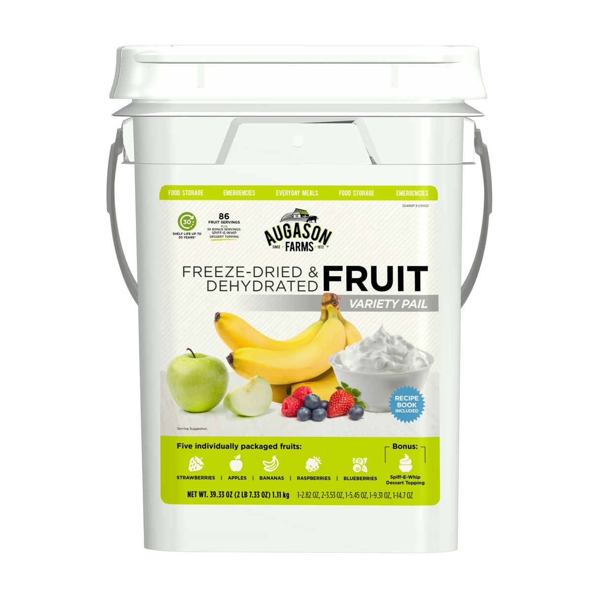 Fruit Variety Pail with Spiff-E-Whip & Recipe Book TekShack