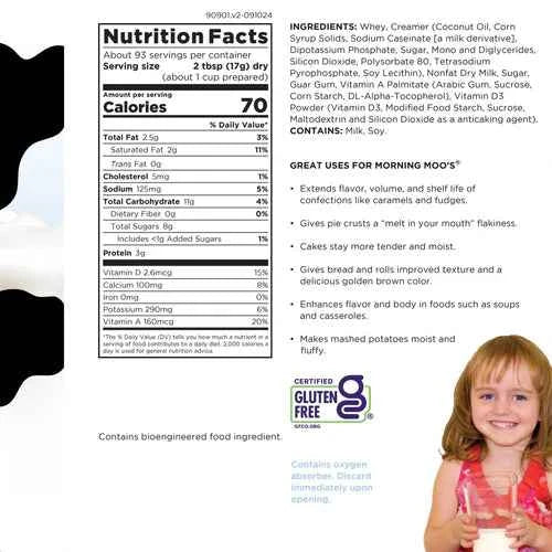 Augason Farms Morning Moo's Lowfat Milk Alternative #10 Can TekShack