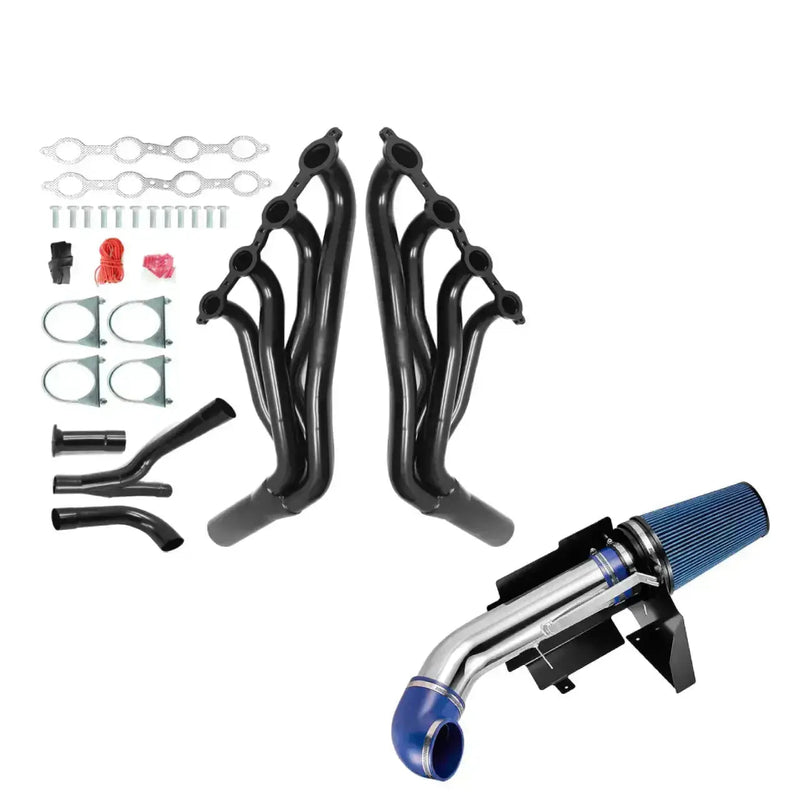 Cold Air Intake + Headers Kit for 1999–2006 Chevy Silverado/Avalanche 1500 4.8L 5.3L 6.0L 2WD Flashark