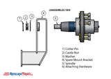 6 Lug Spare Idler Hub & Spindle Mount - Stainless Steel Hardware Included - Available w/ Stainless Steel Lug Nuts