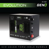 Eco Battery (48V) 51V 105AH Thru-Hole Battery Bundle / Evolution