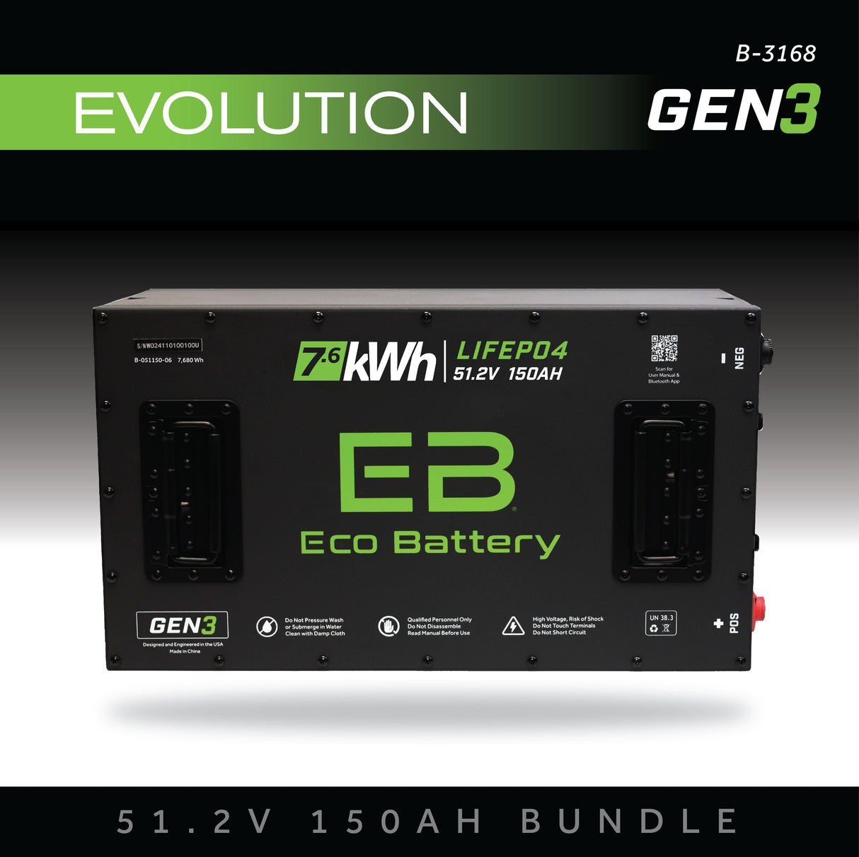 Eco Battery 51V (48V) 150AH Battery Bundle / Evolution (9-Pin Harness)