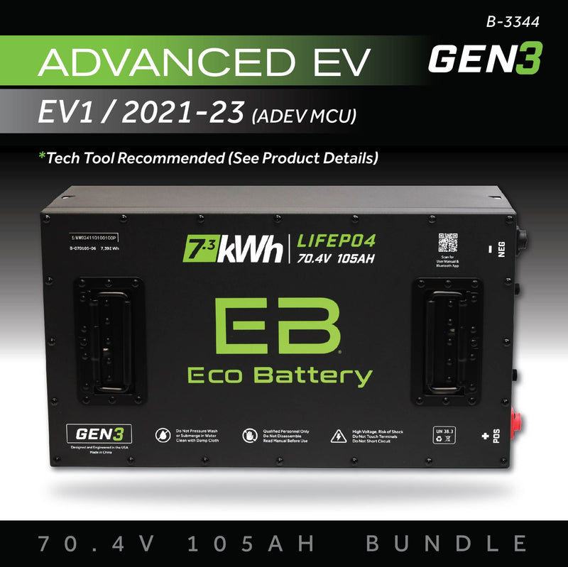 Eco Battery (72V) 70V 105AH Battery Bundle / Advanced EV EV1 / 2021-23 (ADEV MCU)