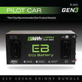 Eco Battery (48V) 51V 105AH Skinny Battery Bundle / Pilot Car