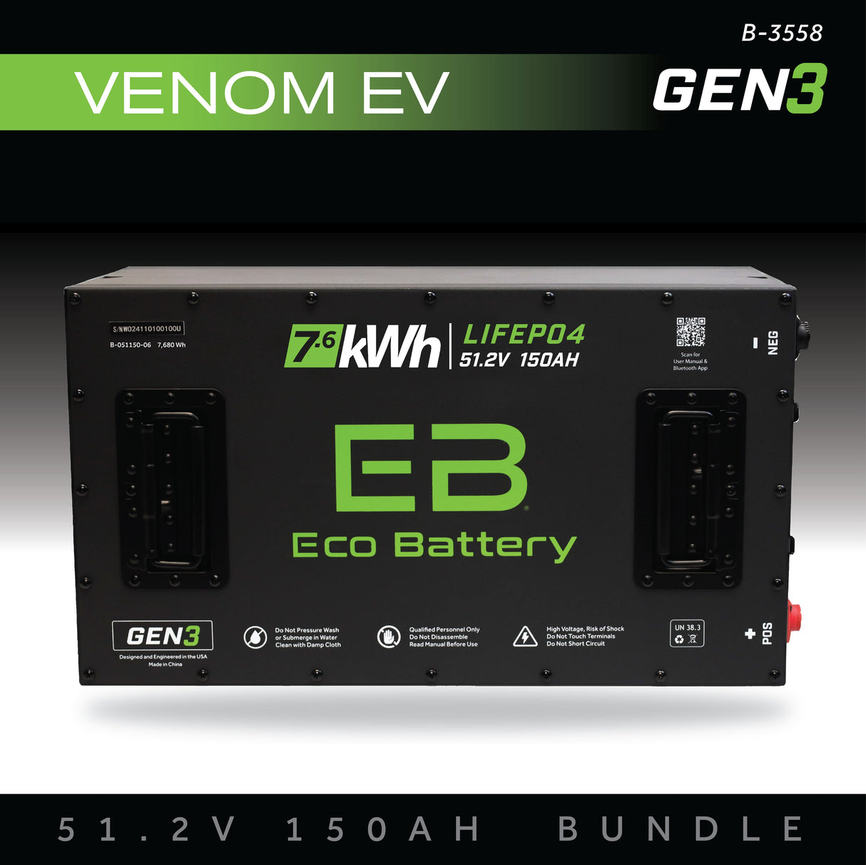 Eco Battery (48V) 51V 150Ah Battery Bundle / Venom