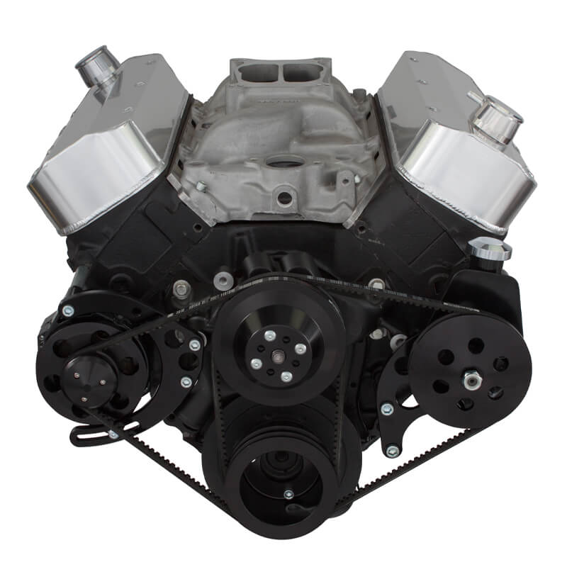 GM BB Standard Deck Compatible Front Accessory Drive - V-Belt with Alternator | Power Steering | Water Pump | Brackets and Bolts