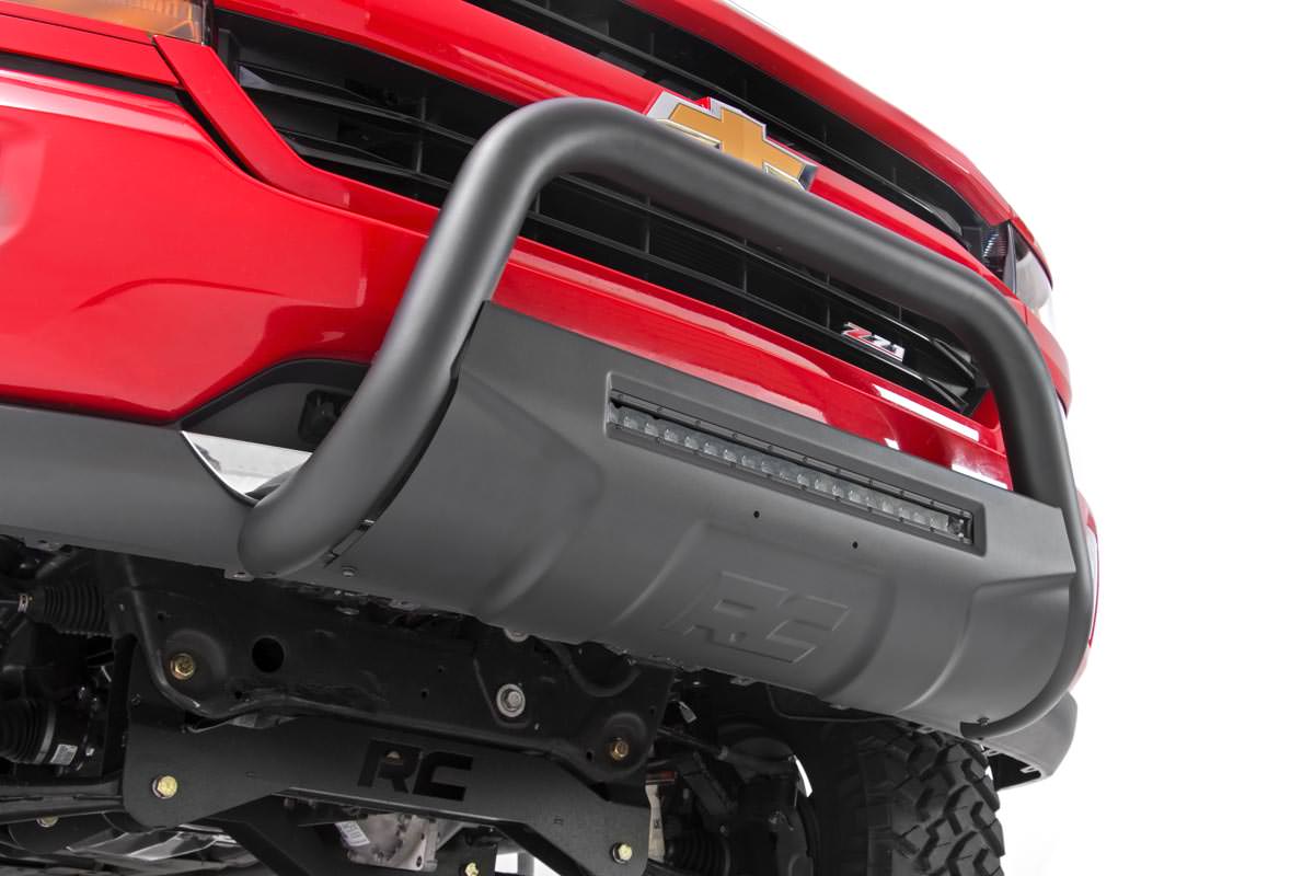 07-18 Silverado/Sierra 1500/ 07-19 SUV Bull Bar w/LED Light Bar Black Rough Country