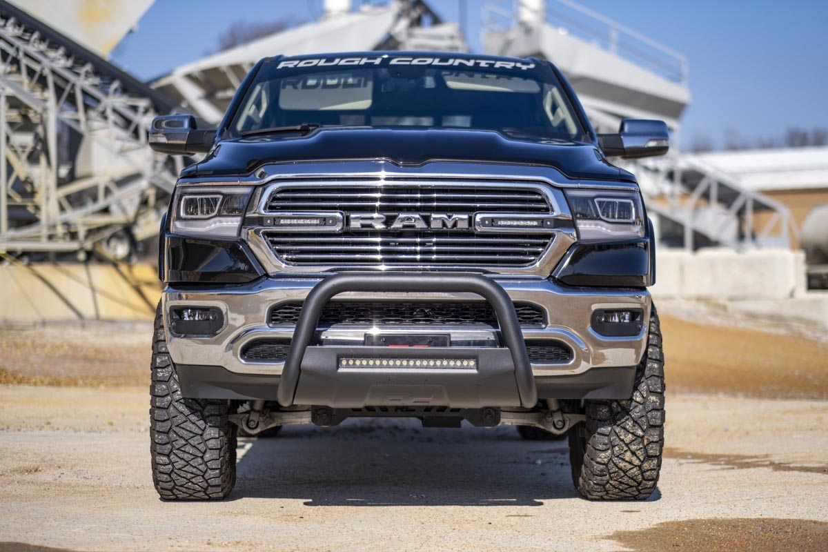 RAM 19-20 1500 Bull Bar w/LED Light Bar Black Rough Country