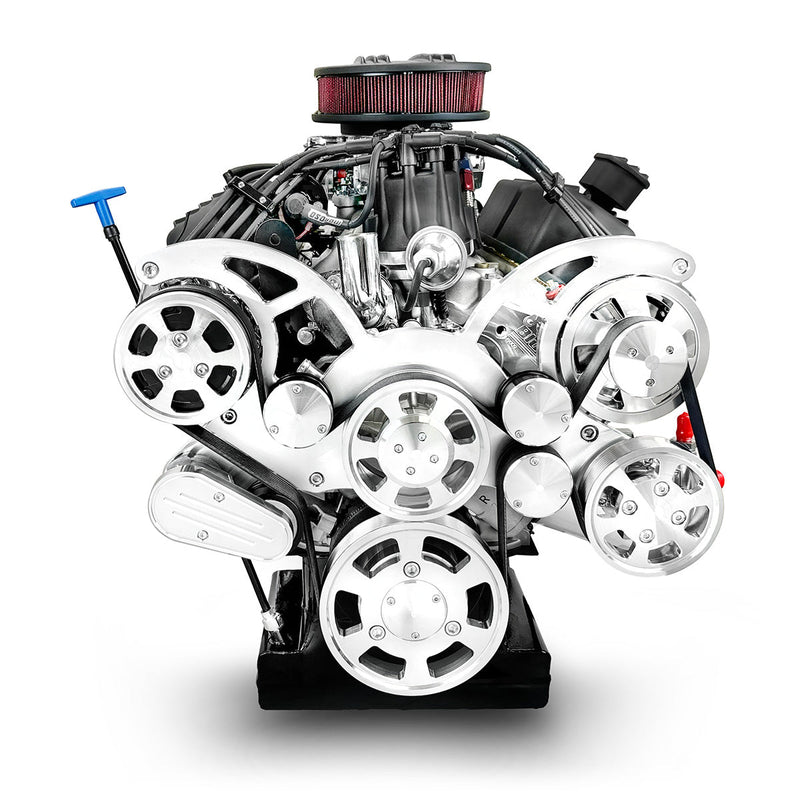 Ford Small Block Compatible 302 c.i. Engine and TKX Manual Transmission - 370 Horsepower - Standard Edition Builder Series - Polished Pulley Kit - Fuel Injected