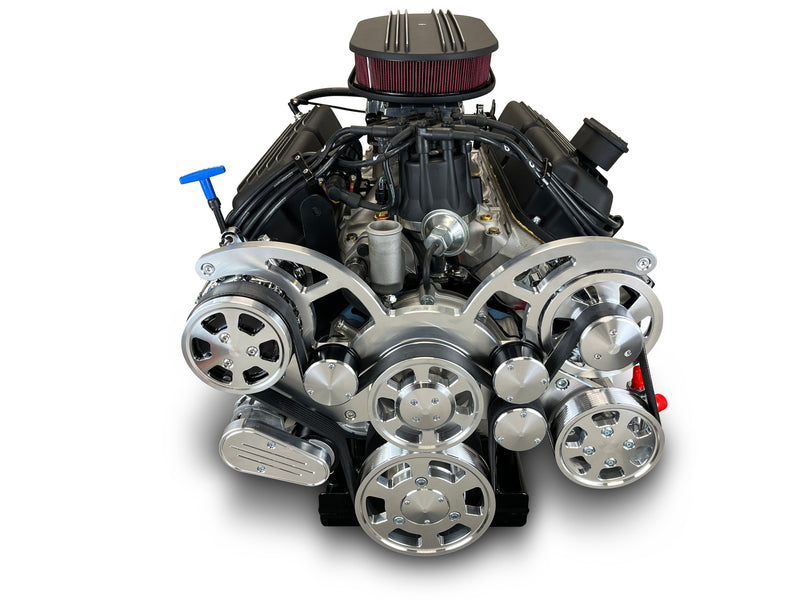 Ford Small Block Compatible 302 c.i. Engine and TKX Manual Transmission - 370 Horsepower - Standard Edition Builder Series - Polished Pulley Kit - Fuel Injected