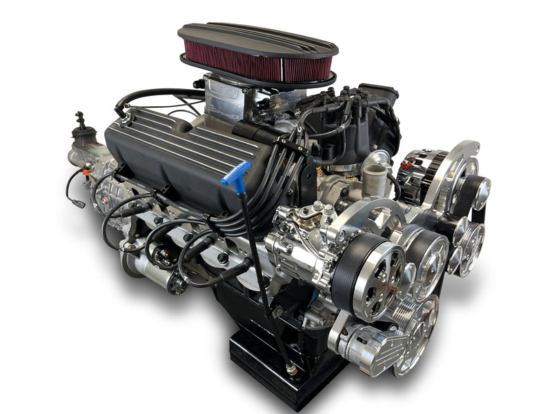 Ford Small Block Compatible 302 c.i. Engine and TKX Manual Transmission - 370 Horsepower - Standard Edition Builder Series - Polished Pulley Kit - Fuel Injected