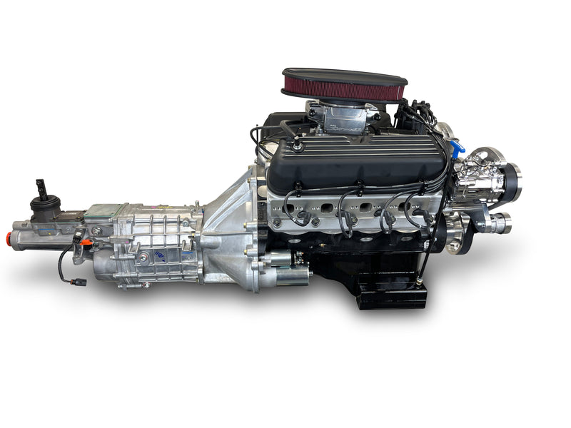 Ford Small Block Compatible 302 c.i. Engine and TKX Manual Transmission - 370 Horsepower - Standard Edition Builder Series - Polished Pulley Kit - Fuel Injected