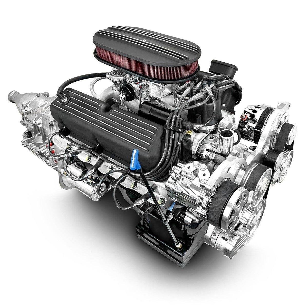 Ford Small Block Compatible 302 c.i. Engine and 4R70W Automatic Transmission - 370 Horsepower - Standard Edition Builder Series - Polished Pulley Kit - Carbureted