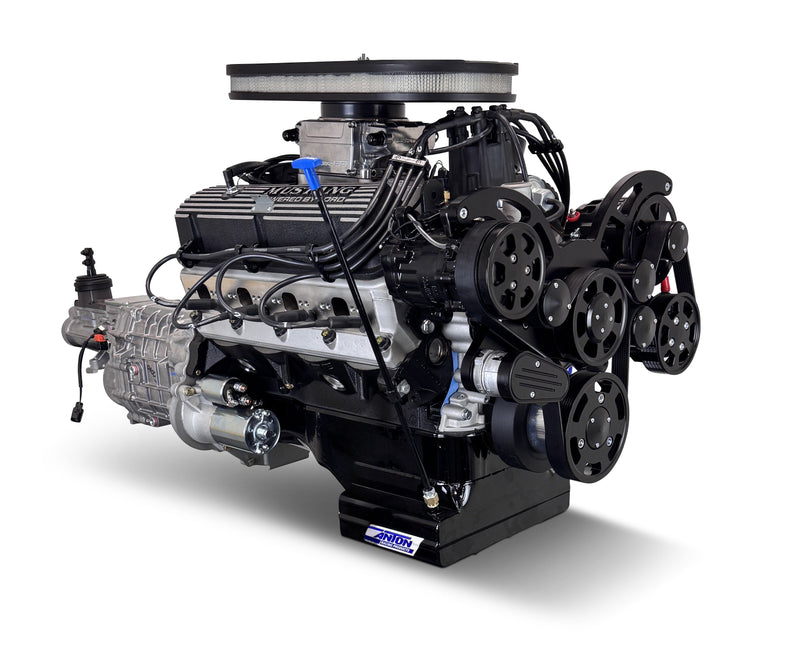 Ford Small Block Compatible 347 c.i. Engine and TKX Manual Transmission - 415 Horsepower - Mustang Edition Builder Series - Black Pulley Kit - Fuel Injected