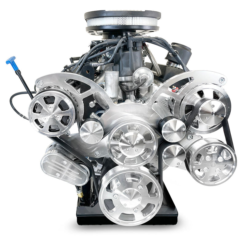 Ford Small Block Compatible 347 c.i. Engine and TKX Manual Transmission - 415 Horsepower - Mustang Edition Builder Series - Polished Pulley Kit - Carbureted
