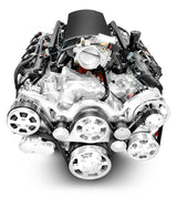 Chrysler Hemi Compatible 426 c.i. Engine and TKX Manual Transmission - 610 Horsepower - Standard Edition Builder Series - Polished Pulley Kit - Fuel Injected