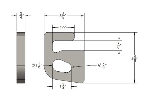 Weld on recovery hook.
