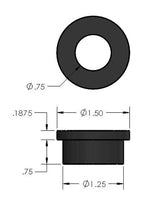 Single Poly Bushing 2 Inch Wide With 5/8 Inch Bolt Hole