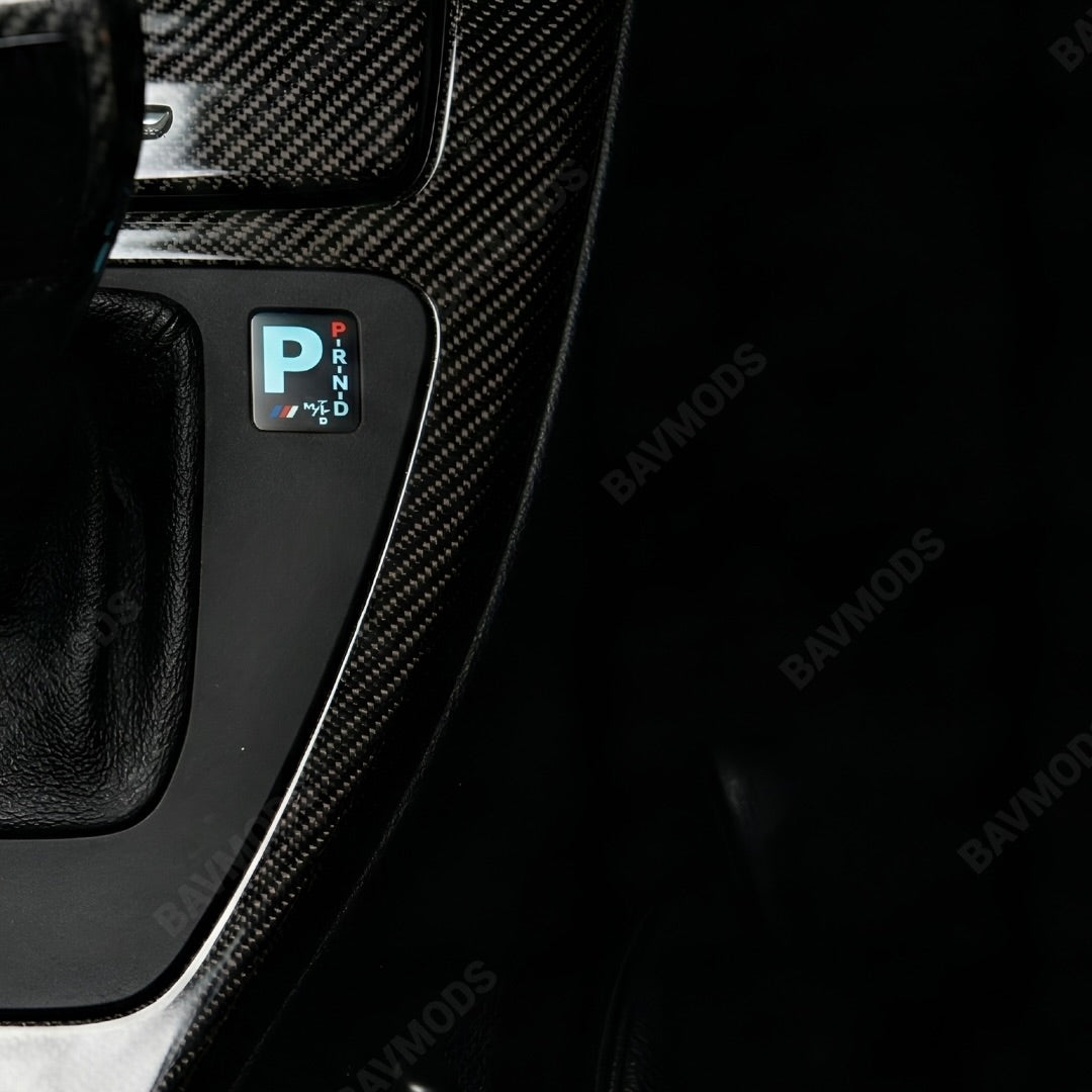 BAVMODS® Digital Gearshift Indicator Conversion Kit for BMW E9X 3 Series (Right Hand Drive, EU & Asia Models) | LCD Display + Included Replacement Trim Panel BAVMODS®