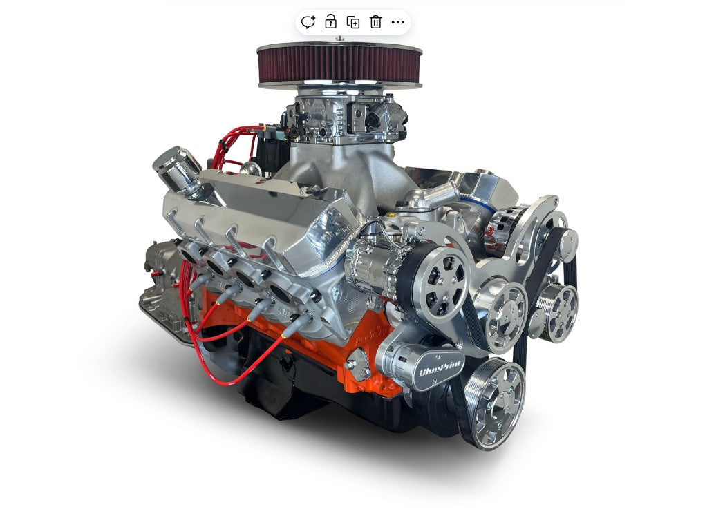 GM Big Block Compatible 632 c.i. Pro Series Engine and 4L80E Automatic Transmission - 815 Horsepower - Standard Edition Builder Series - Polished Pulley Kit - Carbureted