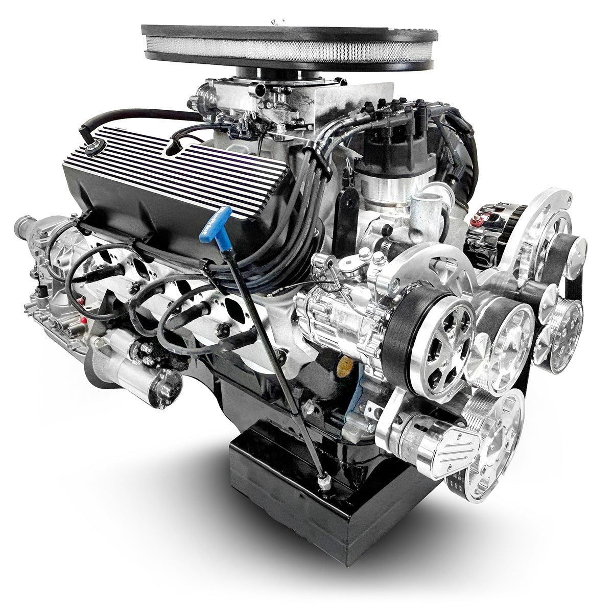 Ford Small Block Compatible 427 c.i. Engine and 4R70W Automatic Transmission - 541 Horsepower - Cobra Edition Builder Series - Polished Pulley Kit - Fuel Injected