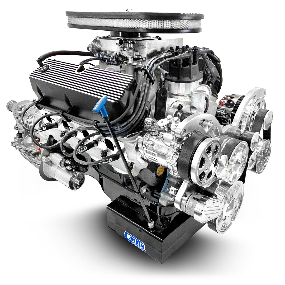 Ford Small Block Compatible 427 c.i. Engine and 4R70W Automatic Transmission - 541 Horsepower - Cobra Edition Builder Series - Polished Pulley Kit - Carbureted