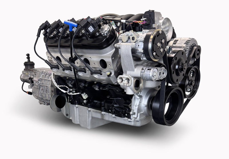 GM LS Compatible 376 c.i. Engine and TKX Manual Transmission - 530 Horsepower - Standard Edition Builder Series - Natural Pulley Kit - Holley Terminator X EFI System