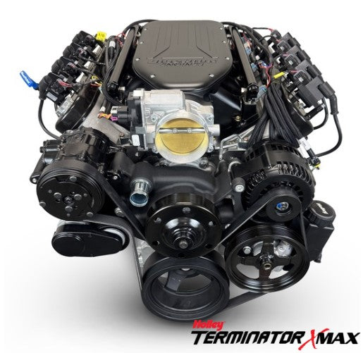 GM LS Compatible 376 c.i. Engine and TKX Manual Transmission - 510 Horsepower - Standard Edition Builder Series - Black Pulley Kit - Holley Terminator X EFI System