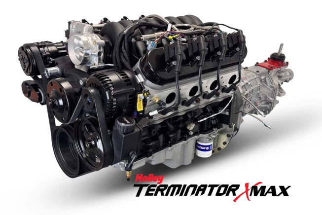GM LS Compatible 427 c.i. Engine and T56 Manual Transmission - 605 Horsepower - Standard Edition Builder Series - Black Pulley Kit - Holley Terminator X EFI System