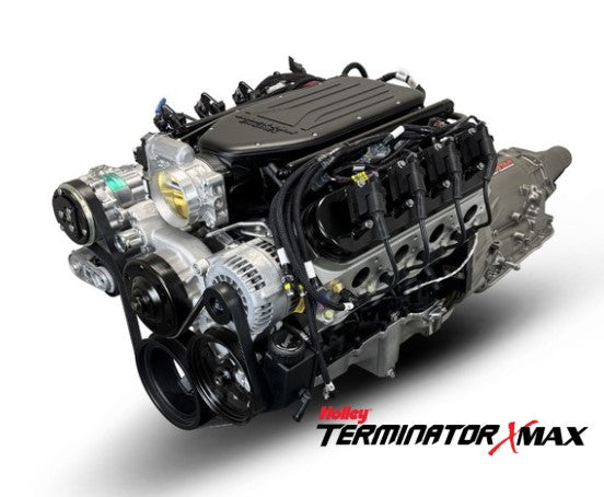 GM LS Compatible 427 c.i. Engine and 4L65/70E Automatic Transmission - 585 Horsepower - Standard Edition Builder Series - Natural Pulley Kit - Holley Terminator X EFI System