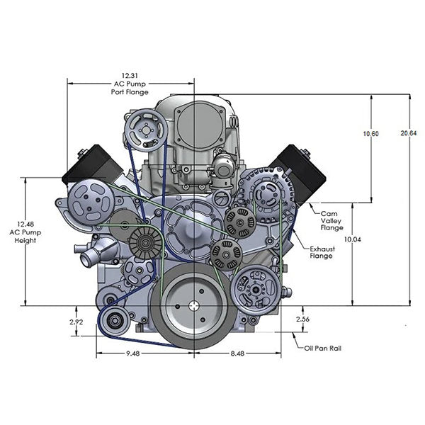 GM LS Compatible 427 c.i. Pro-Series Engine and T56 Manual Transmission - 830 Horsepower - Standard Edition Builder Series - Black Pulley Kit - Holley Terminator X EFI System
