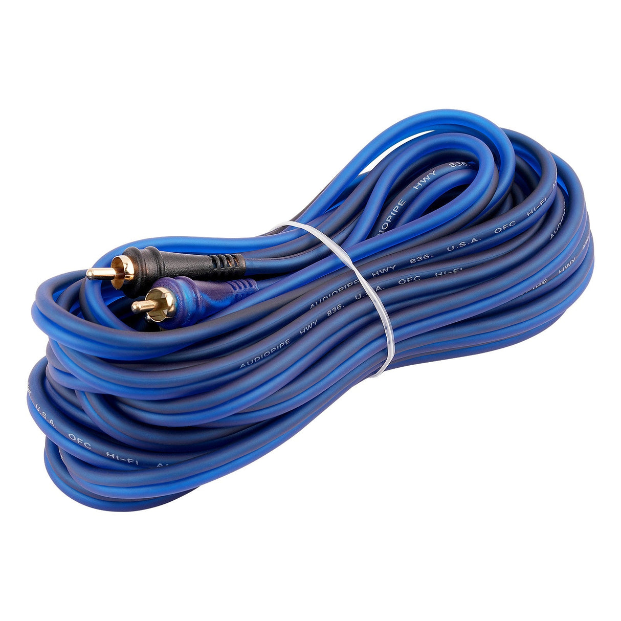 25FT Frosted RCA Audio Cable (BMV-BLS-25), 10-Pack (10 Individual Cables) Audiopipe