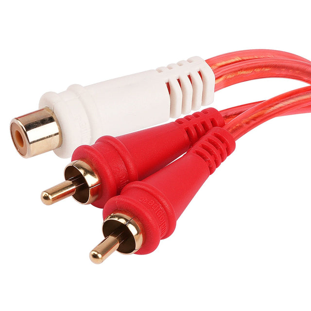 Female to 2 Male Oxygen Free RCA Audio Splitter (BMV-G-YF-2M), 10-Pack (10 Individual Cables) Audiopipe