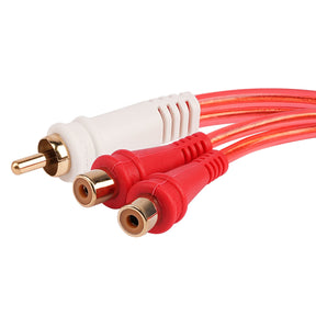 Male to 2 Female Oxygen Free RCA Audio Splitter (BMV-G-YM-2F), 10-Pack (10 Individual Cables) Audiopipe