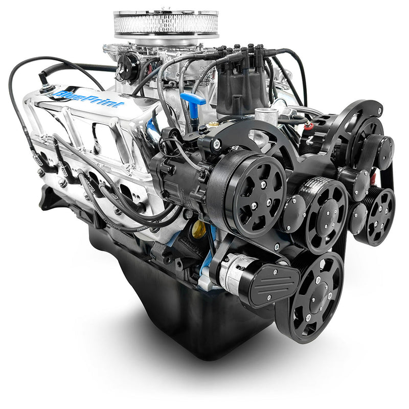 Ford Small Block Compatible 302 c.i. Engine - 361 Horsepower - Deluxe Dressed - Black Pulley Kit - Carbureted
